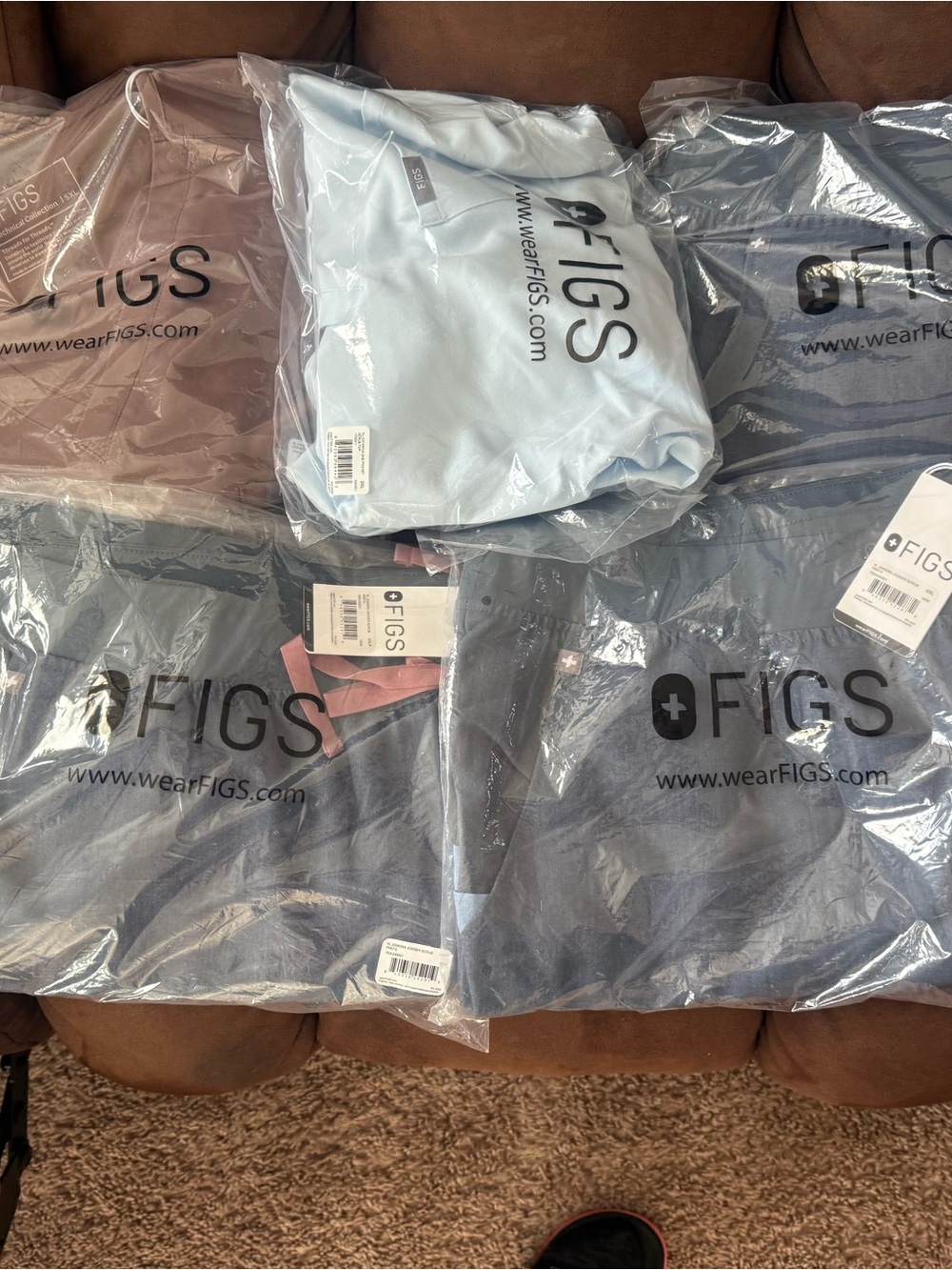 Figs Women's Scrub Tops Bundle — Hot Pink & Light Blue Mix